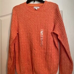 Kim Rogers Women's Orange Cable Knit Sweater